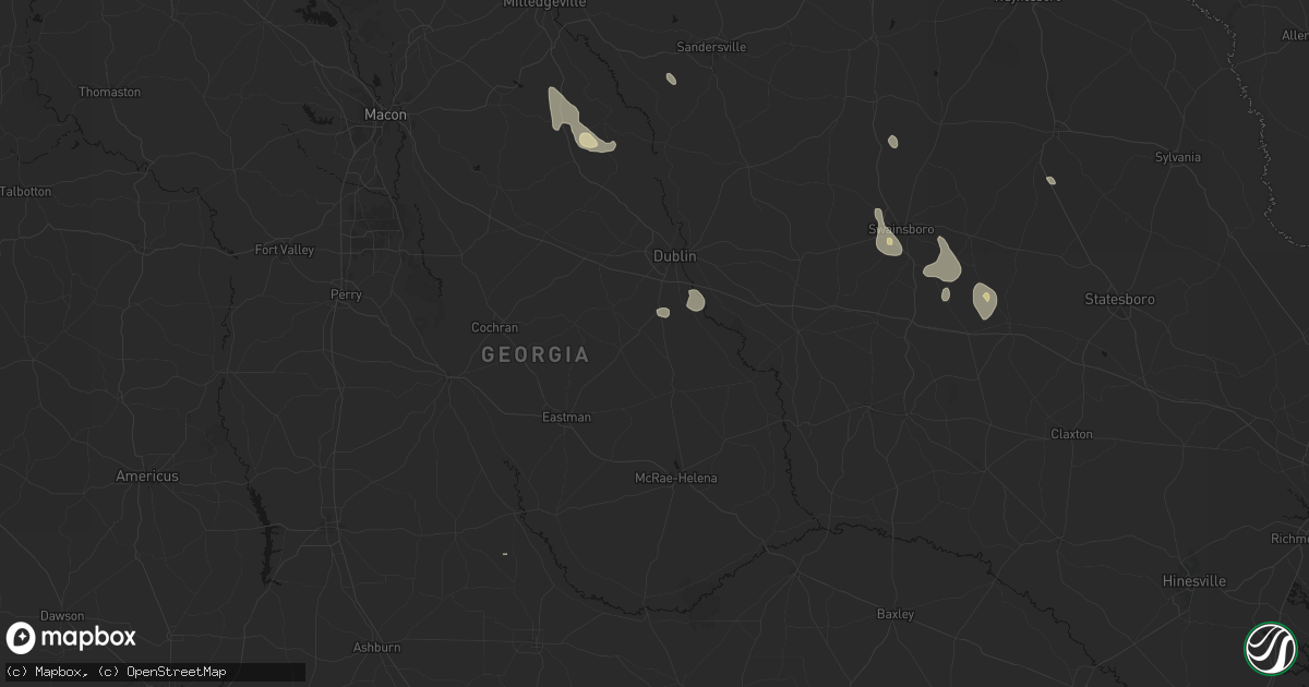 Hail map in Rentz, GA on August 13, 2026