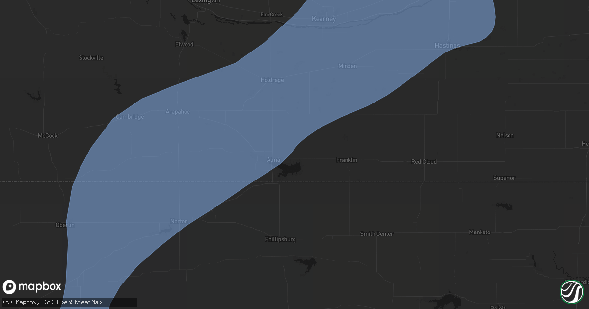 Hail map in Republican City, NE on August 13, 2026