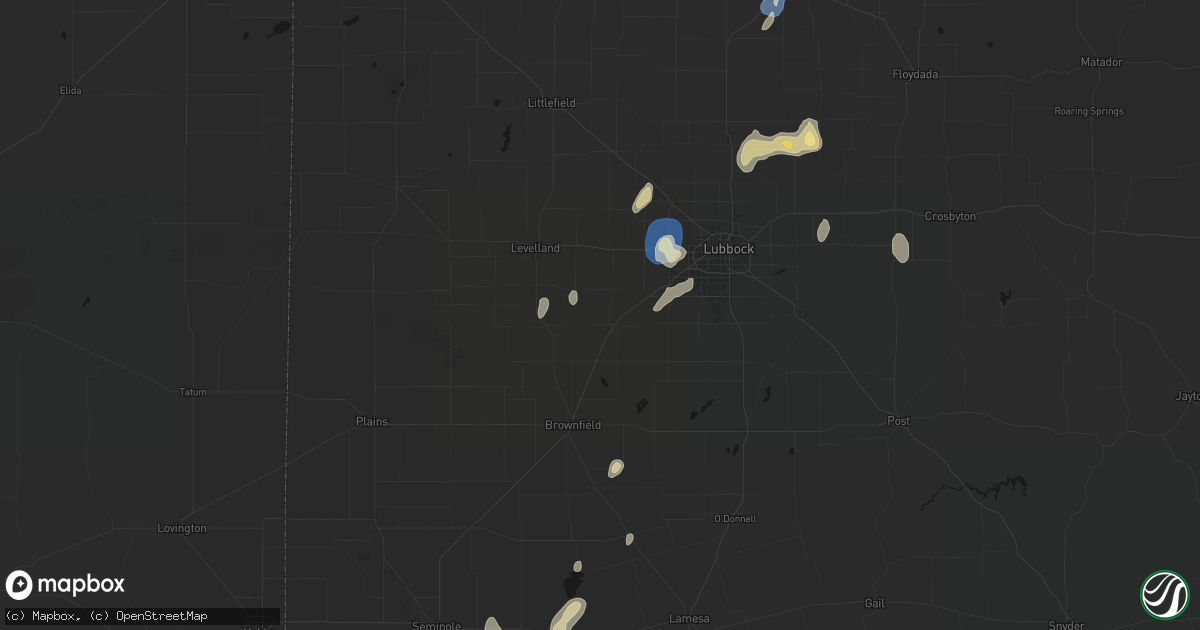 Hail map in Ropesville, TX on August 13, 2026