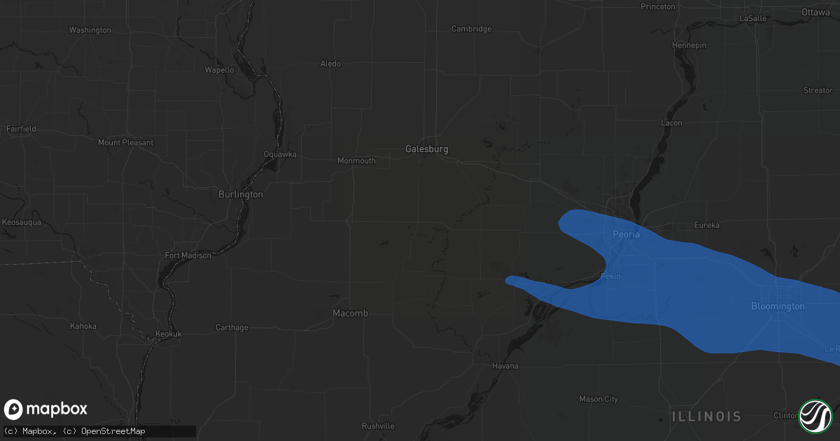 Hail map in Saint Augustine, IL on August 13, 2026