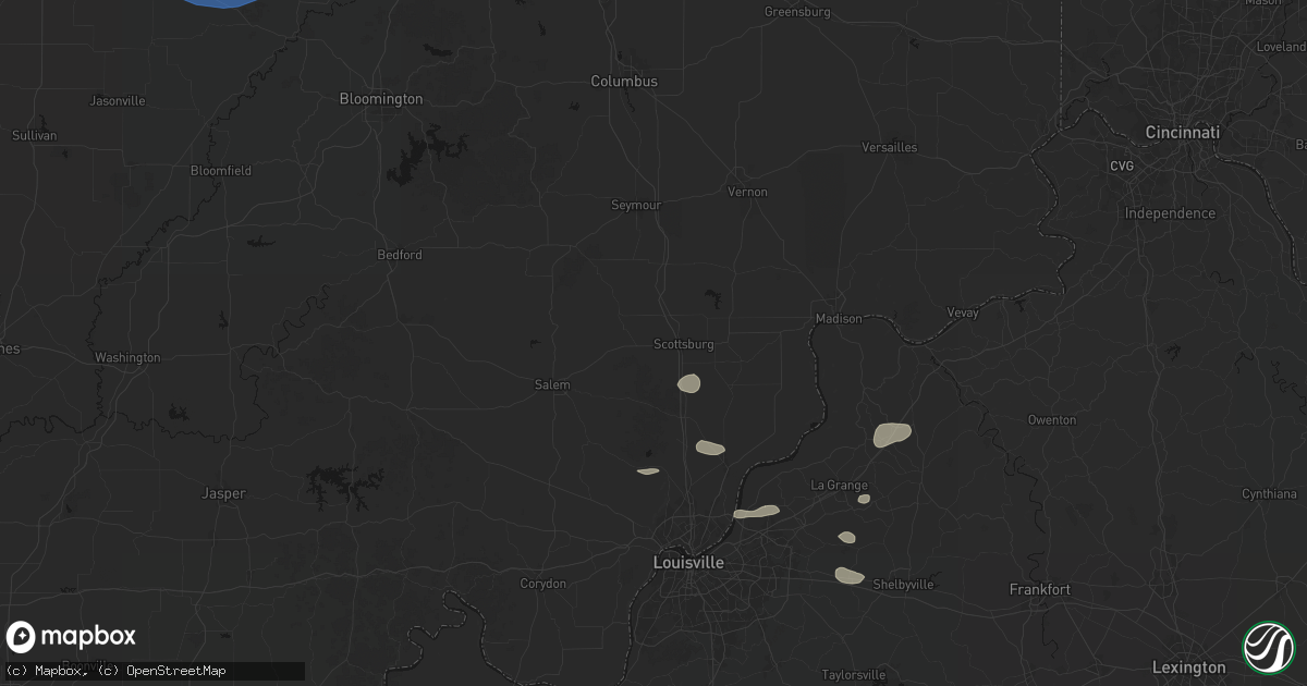 Hail map in Scottsburg, IN on August 13, 2026