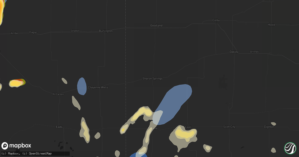 Hail map in Sharon Springs, KS on August 13, 2026