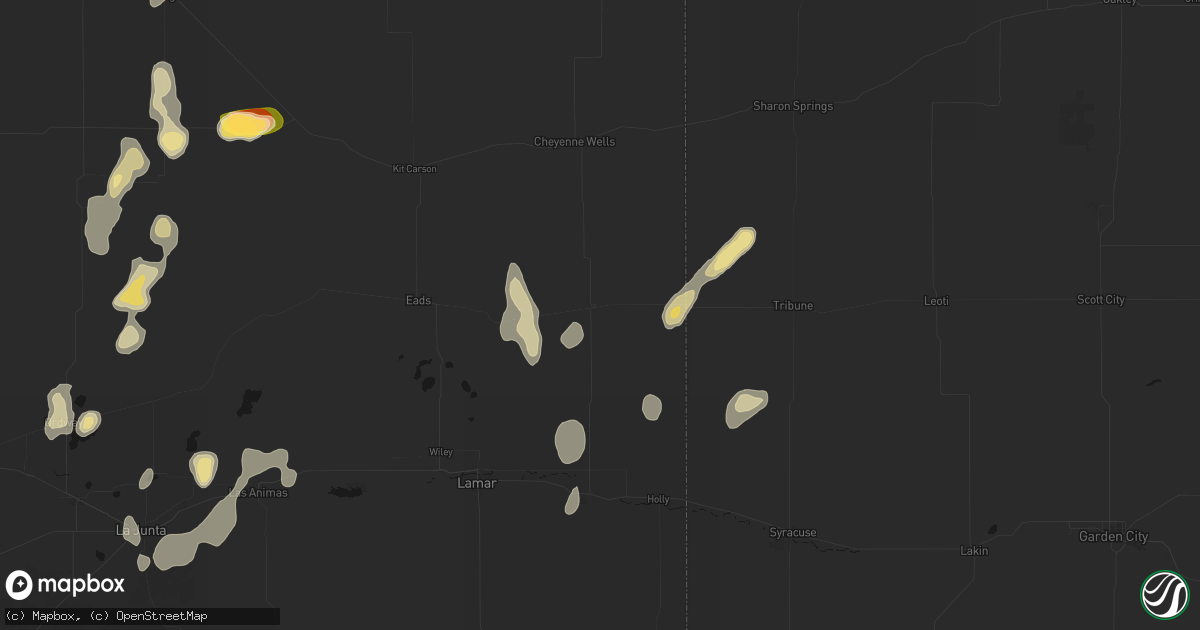 Hail map in Sheridan Lake, CO on August 13, 2026