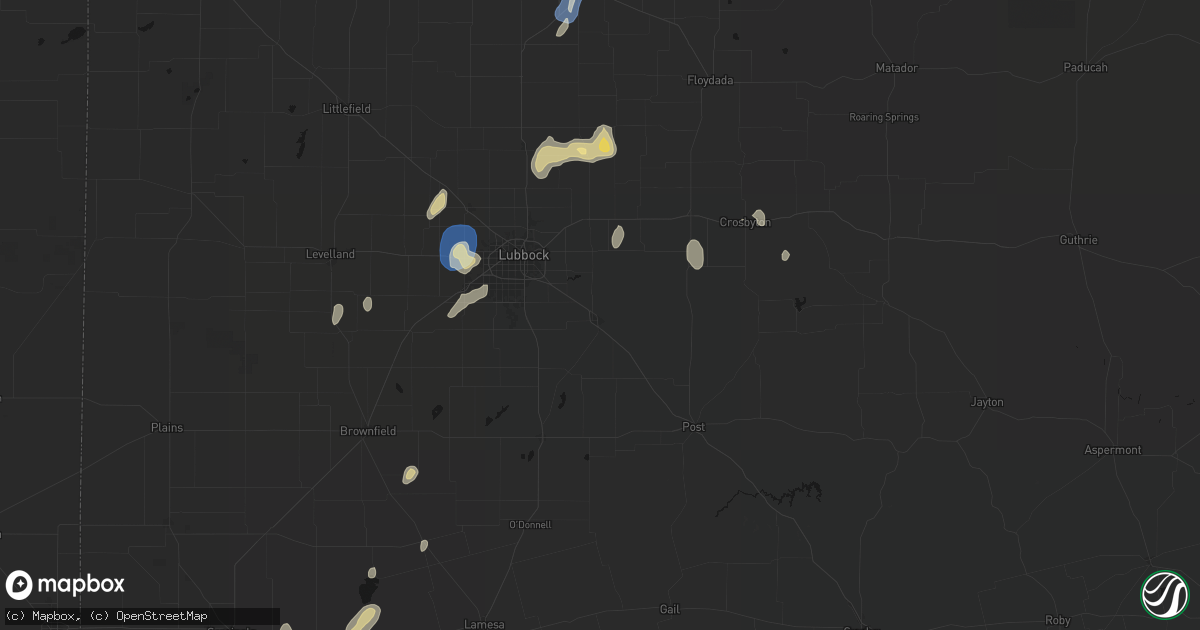 Hail map in Slaton, TX on August 13, 2026