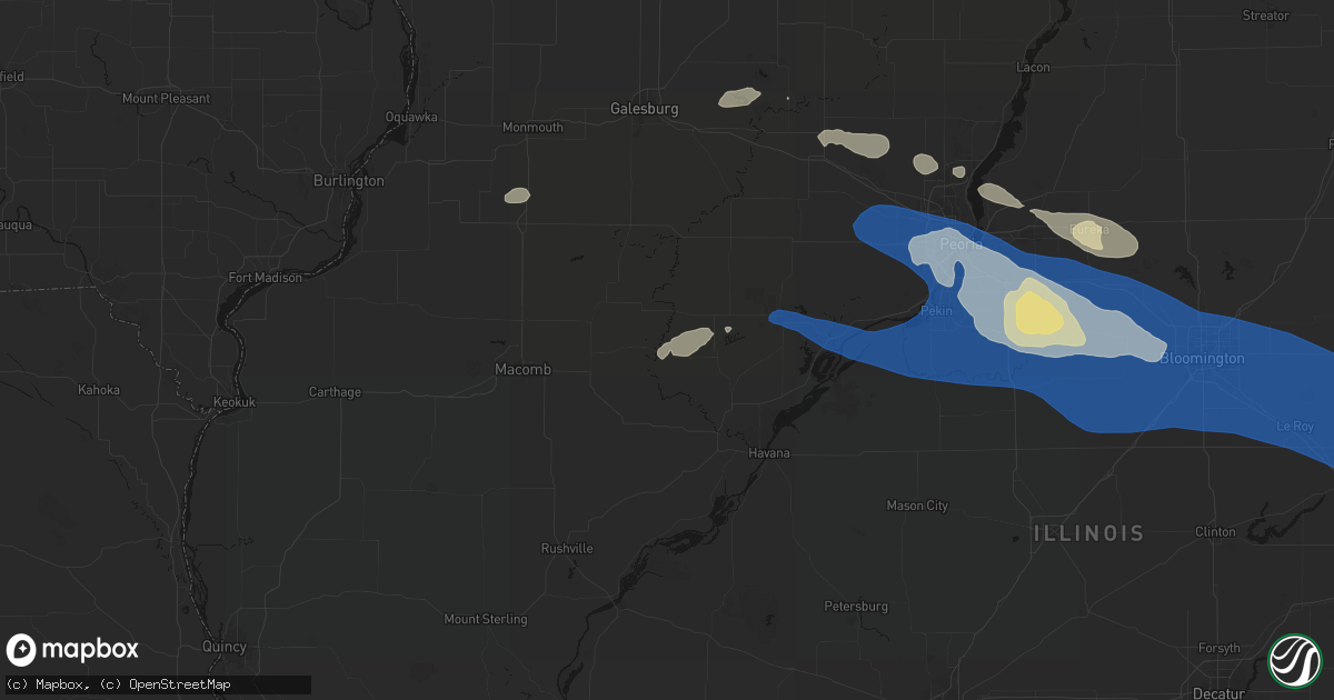 Hail map in Smithfield, IL on August 13, 2026
