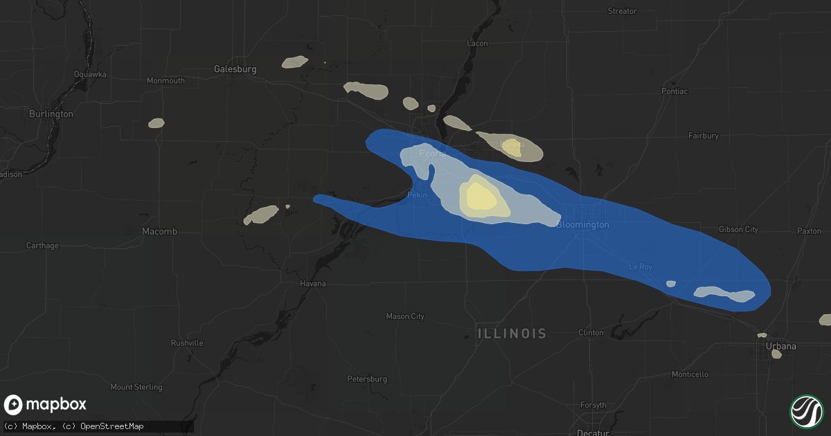 Hail map in South Pekin, IL on August 13, 2026
