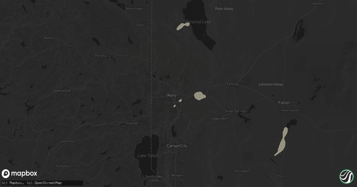 Hail map in Sparks, NV on August 13, 2026