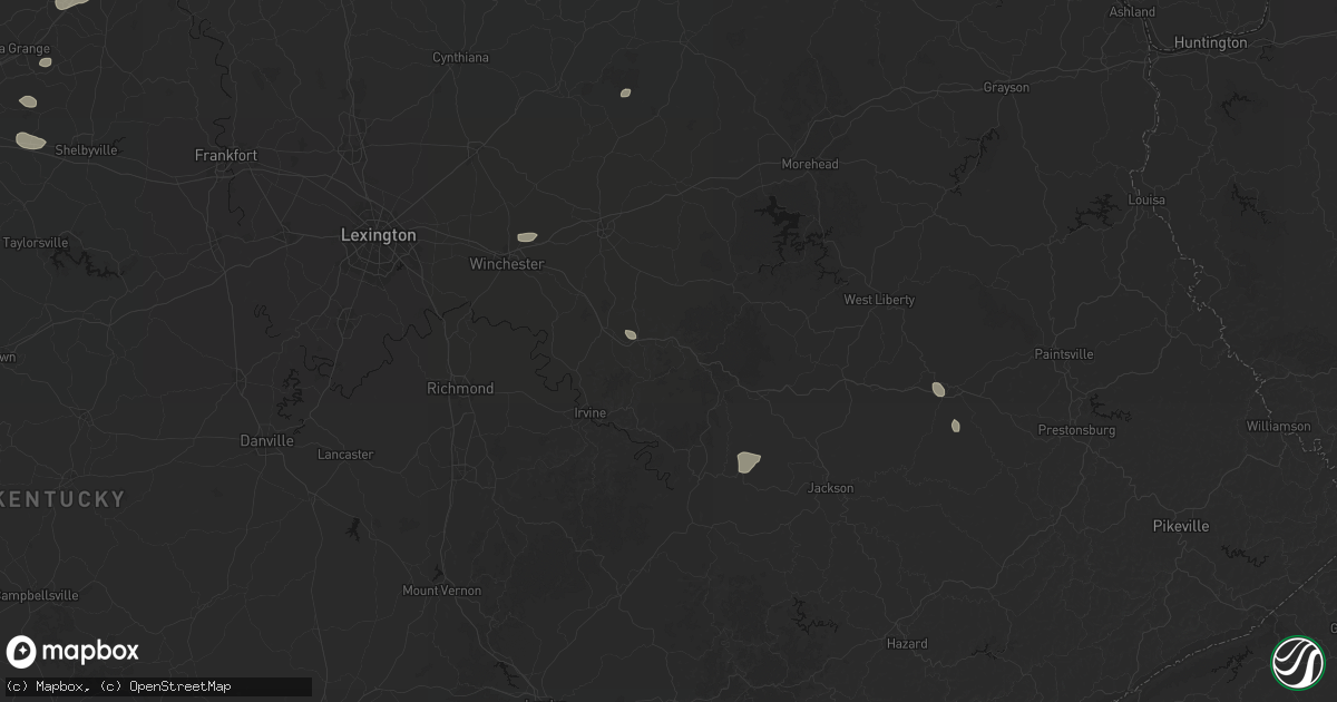Hail map in Stanton, KY on August 13, 2026
