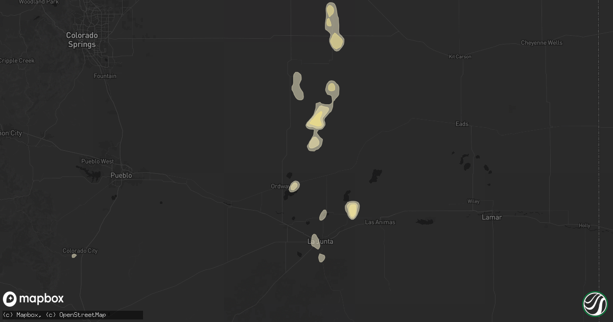 Hail map in Sugar City, CO on August 13, 2026
