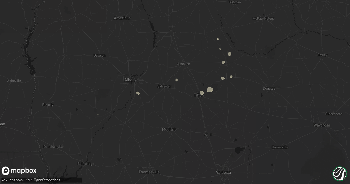 Hail map in Sumner, GA on August 13, 2026