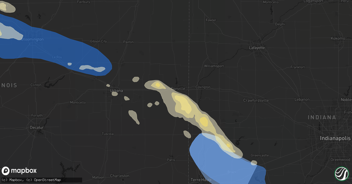 Hail map in Tilton, IL on August 13, 2026