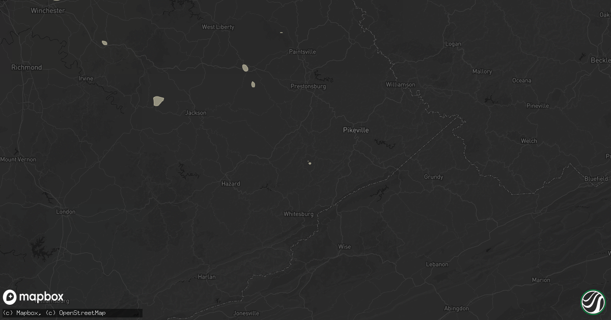 Hail map in Topmost, KY on August 13, 2026