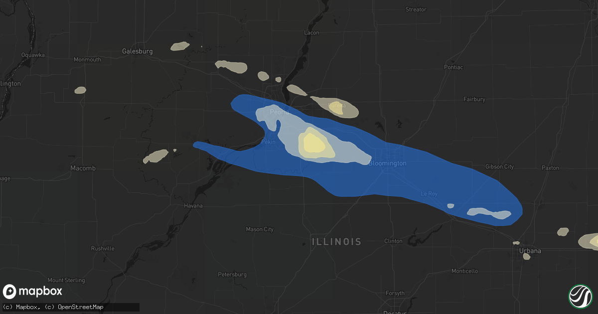Hail map in Tremont, IL on August 13, 2026
