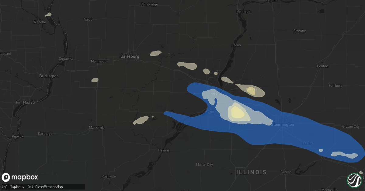 Hail map in Trivoli, IL on August 13, 2026