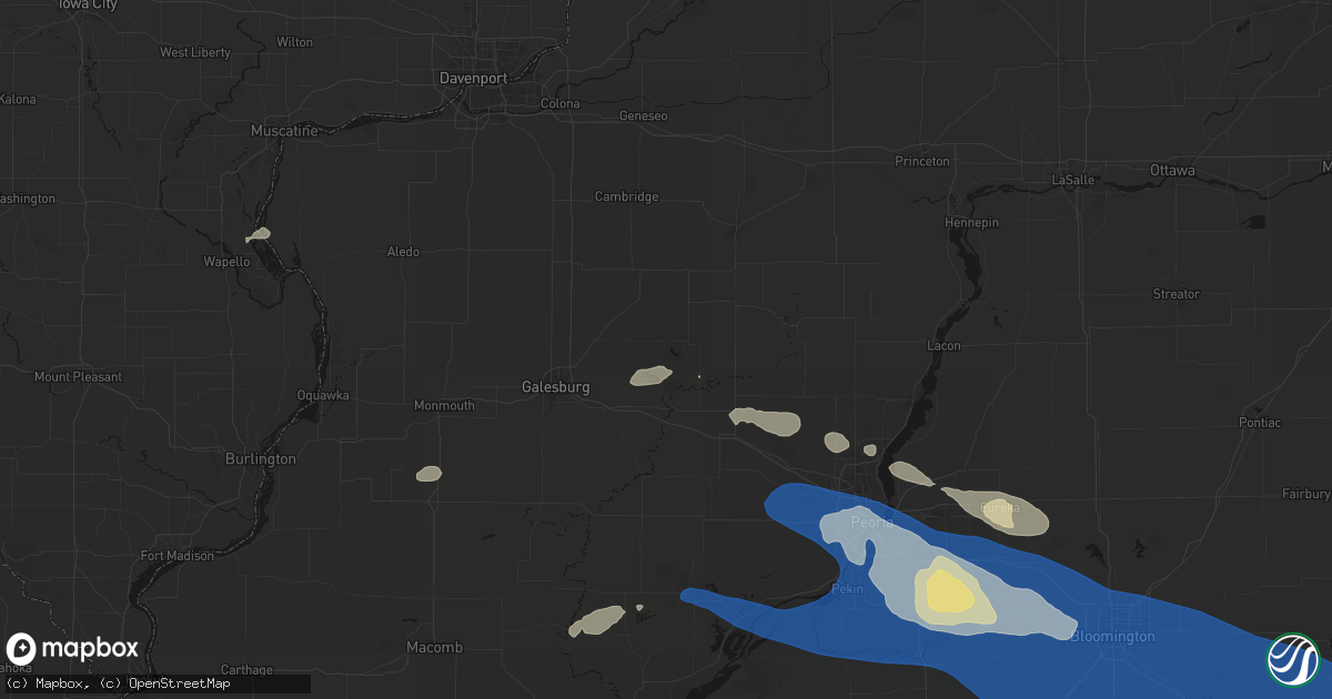 Hail map in Victoria, IL on August 13, 2026