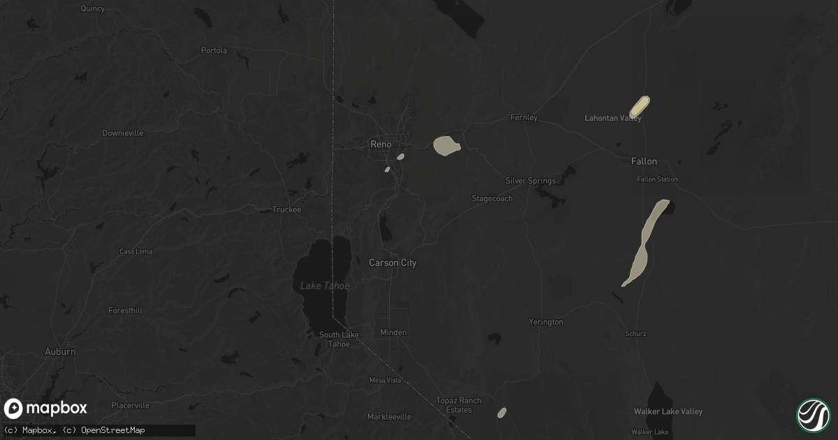 Hail map in Virginia City, NV on August 13, 2026