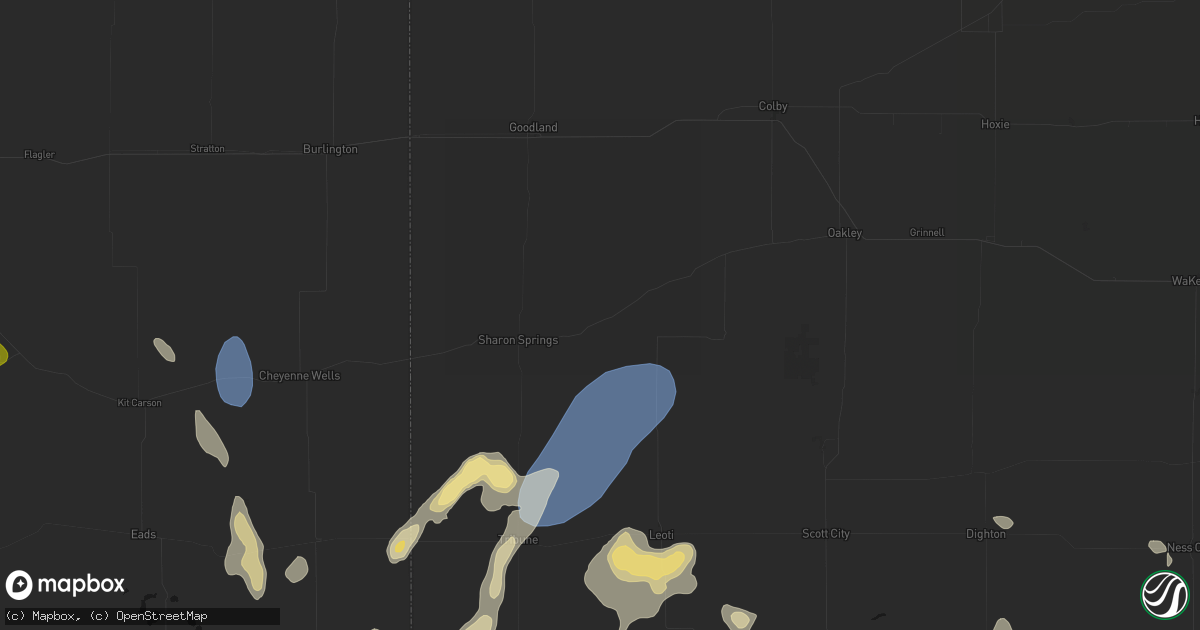 Hail map in Wallace, KS on August 13, 2026