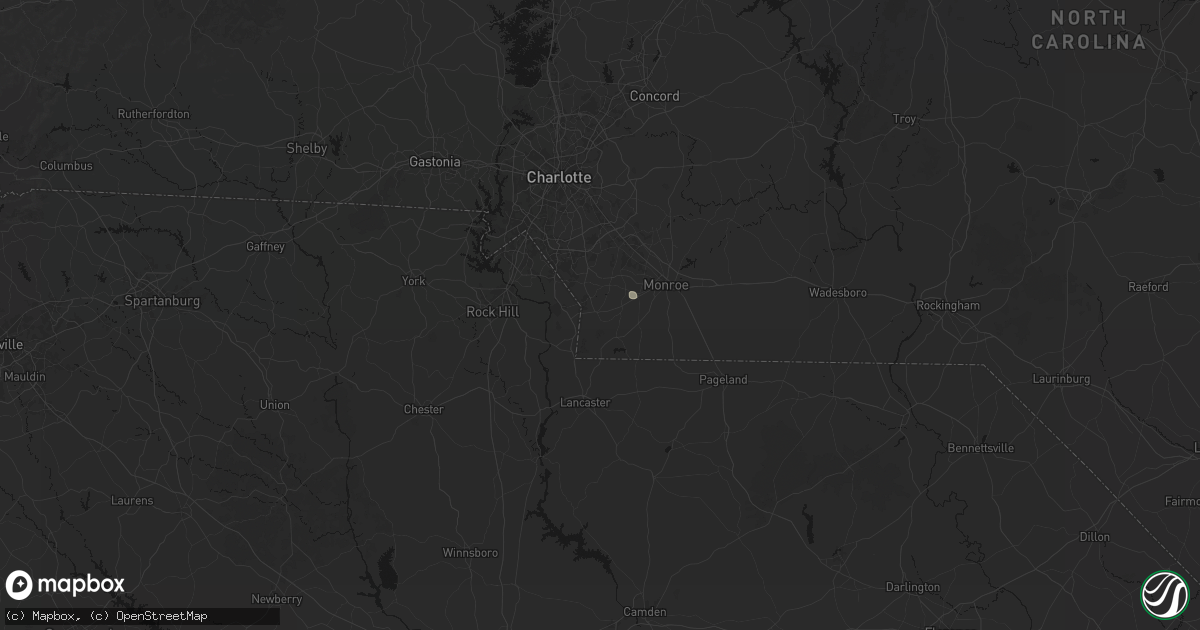Hail map in Waxhaw, NC on August 13, 2026