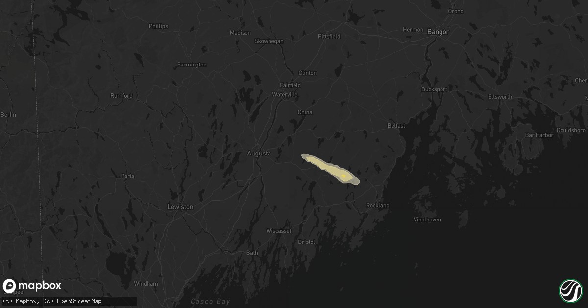 Hail map in Windsor, ME on August 13, 2026