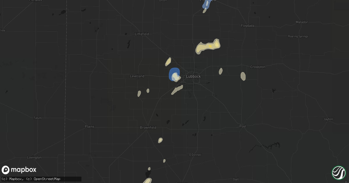 Hail map in Wolfforth, TX on August 13, 2026