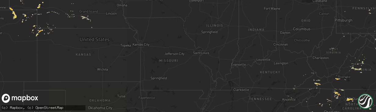 Hail map on August 14, 2011