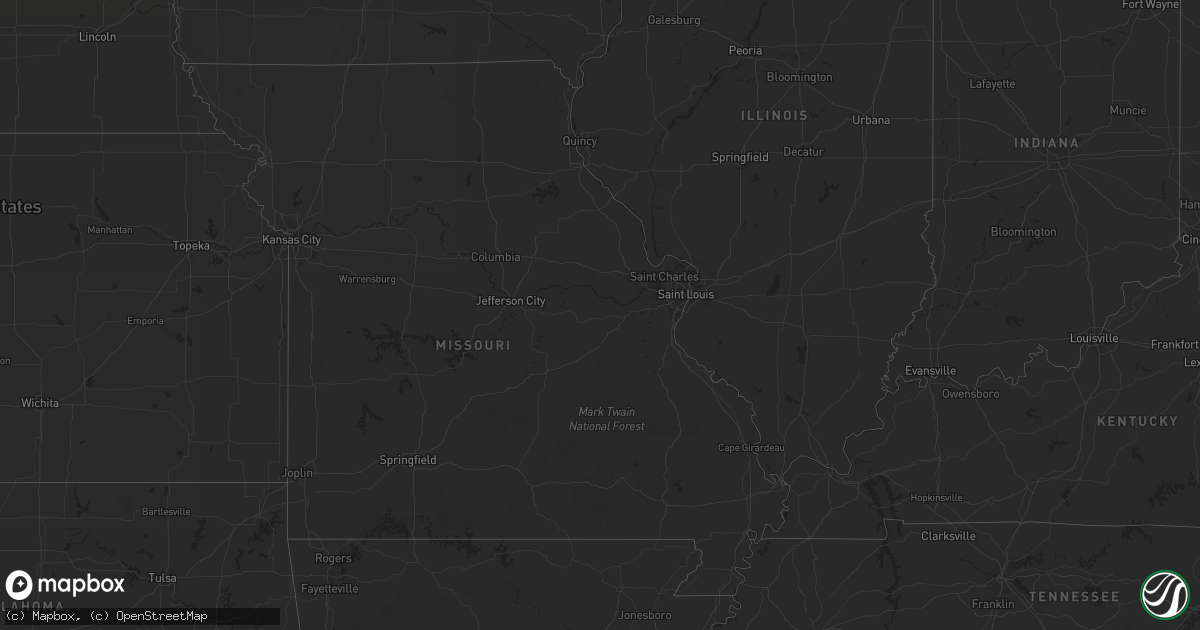 Hail map on August 14, 2011