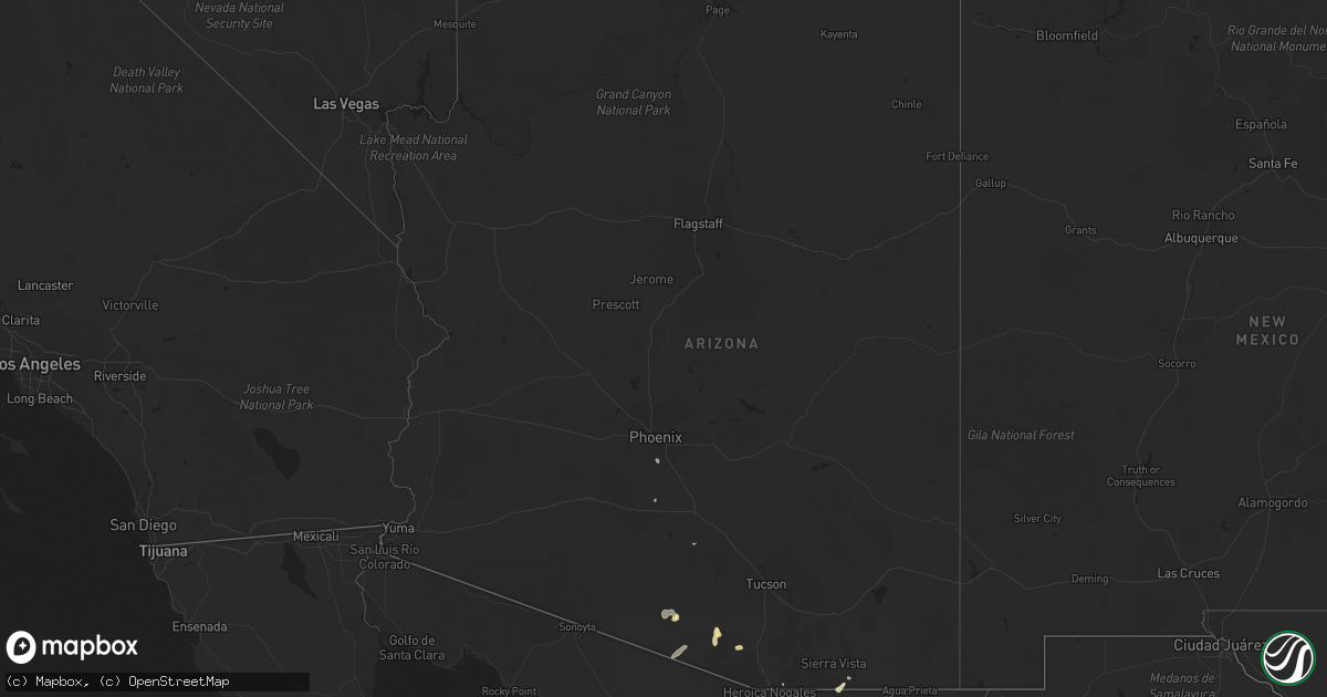 Hail map in Arizona on August 14, 2012