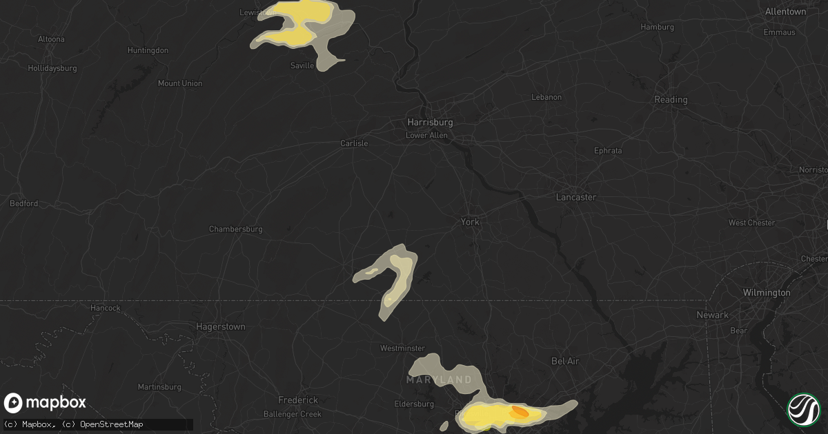 Hail map in Nottingham, MD on August 14, 2012