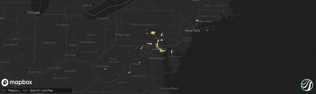 Hail map on August 14, 2012