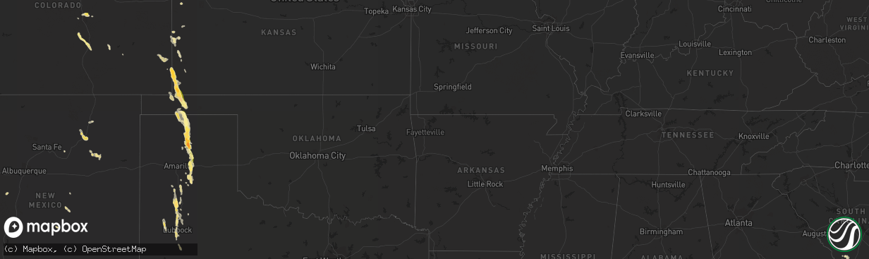 Hail map in Colorado on August 14, 2013