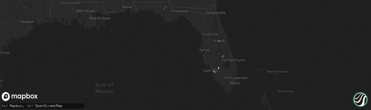 Hail map in Florida on August 14, 2015