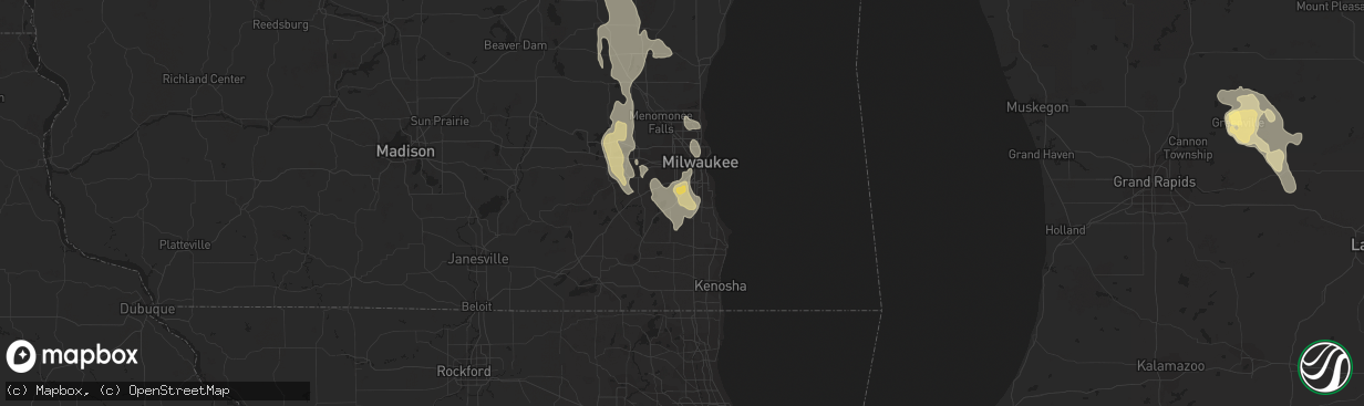 Hail map in Franklin, WI on August 14, 2015