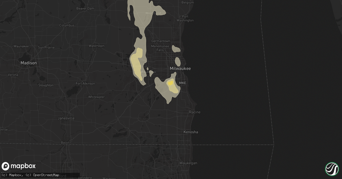 Hail map in Franklin, WI on August 14, 2015
