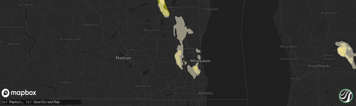 Hail map in Hartland, WI on August 14, 2015