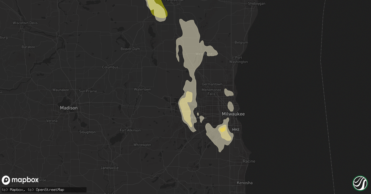Hail map in Hartland, WI on August 14, 2015