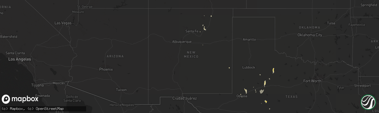 Hail map in New Mexico on August 14, 2015