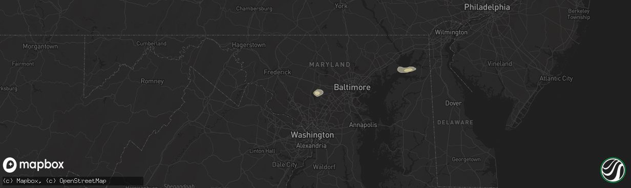 Hail map in Dayton, MD on August 14, 2016