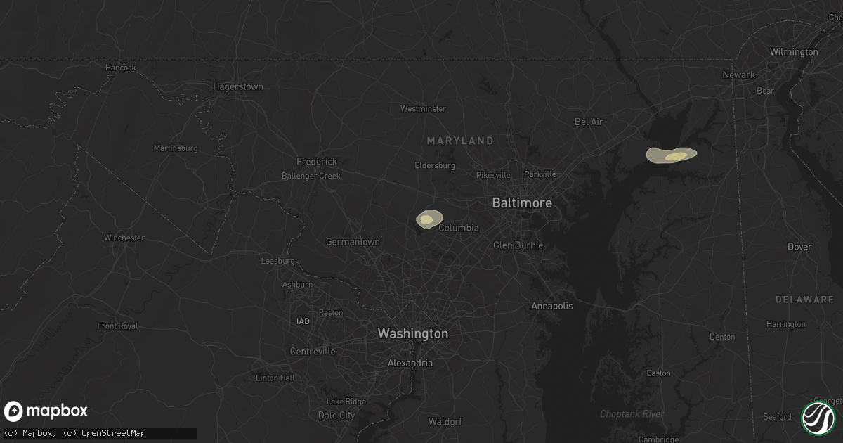 Hail map in Dayton, MD on August 14, 2016
