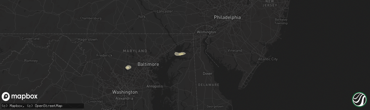 Hail map in Earleville, MD on August 14, 2016