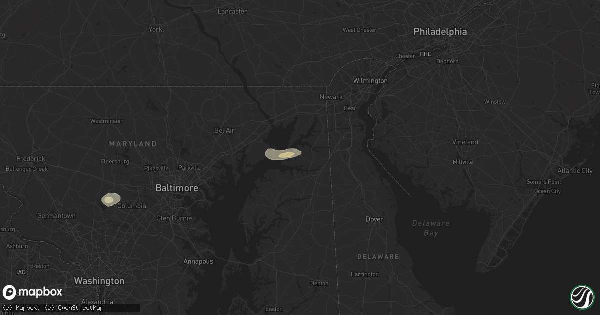 Hail map in Earleville, MD on August 14, 2016