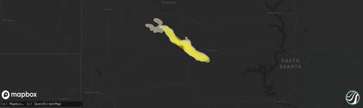 Hail map in Faith, SD on August 14, 2016