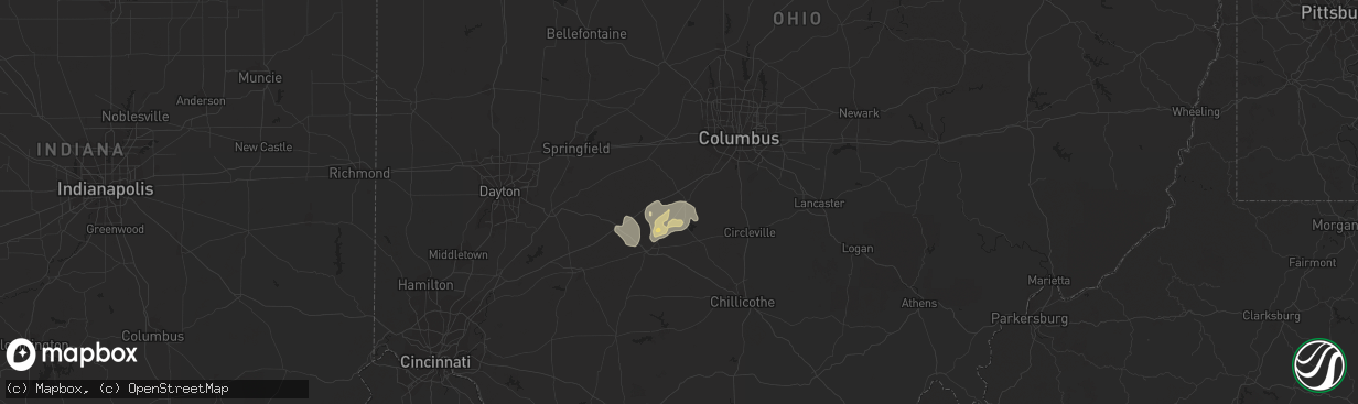 Hail map in Mount Sterling, OH on August 14, 2016