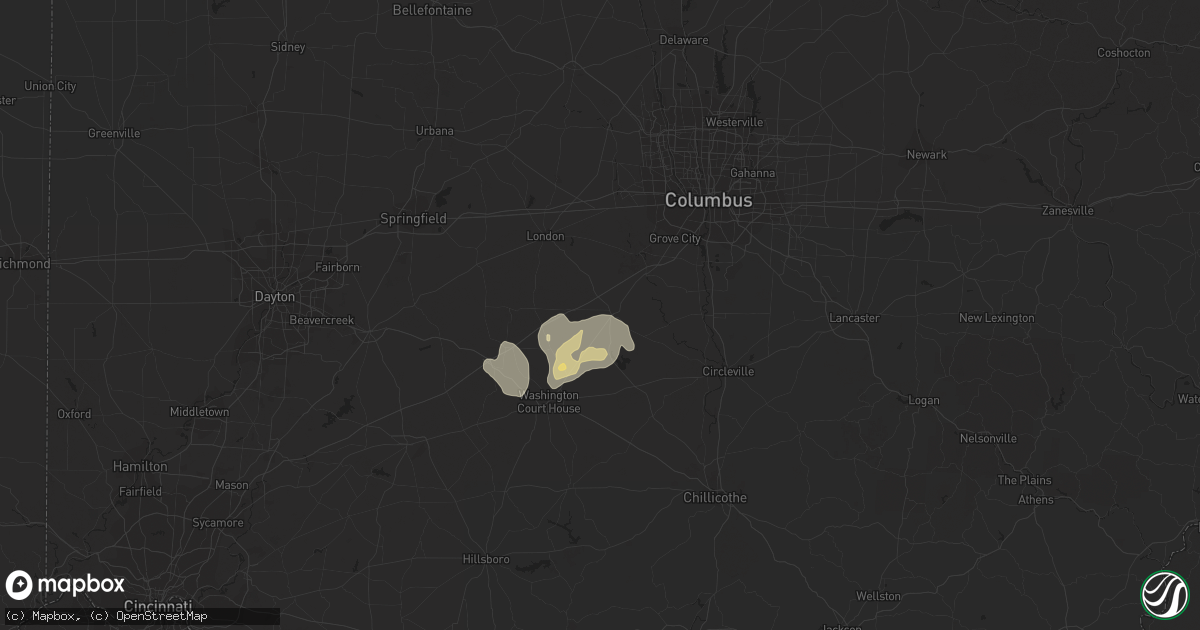 Hail map in Mount Sterling, OH on August 14, 2016