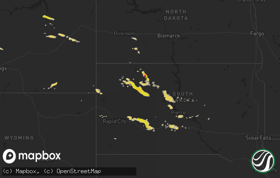 Hail map preview on 08-14-2016