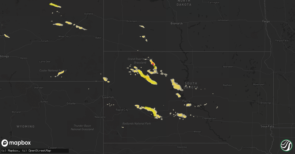 Hail map on August 14, 2016