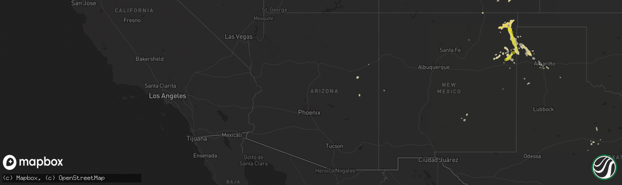 Hail map in Arizona on August 14, 2017