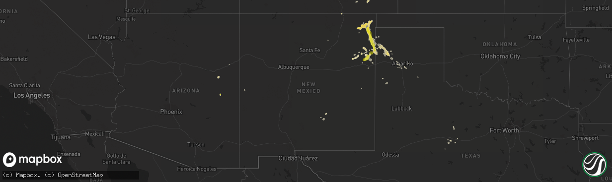 Hail map in New Mexico on August 14, 2017