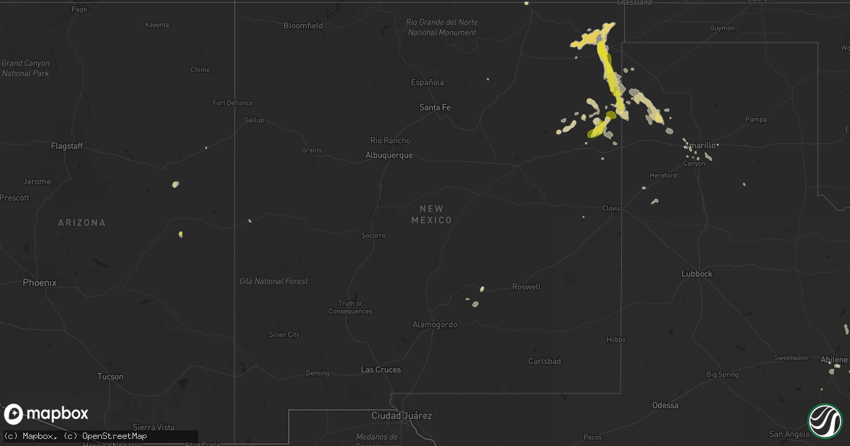 Hail map in New Mexico on August 14, 2017