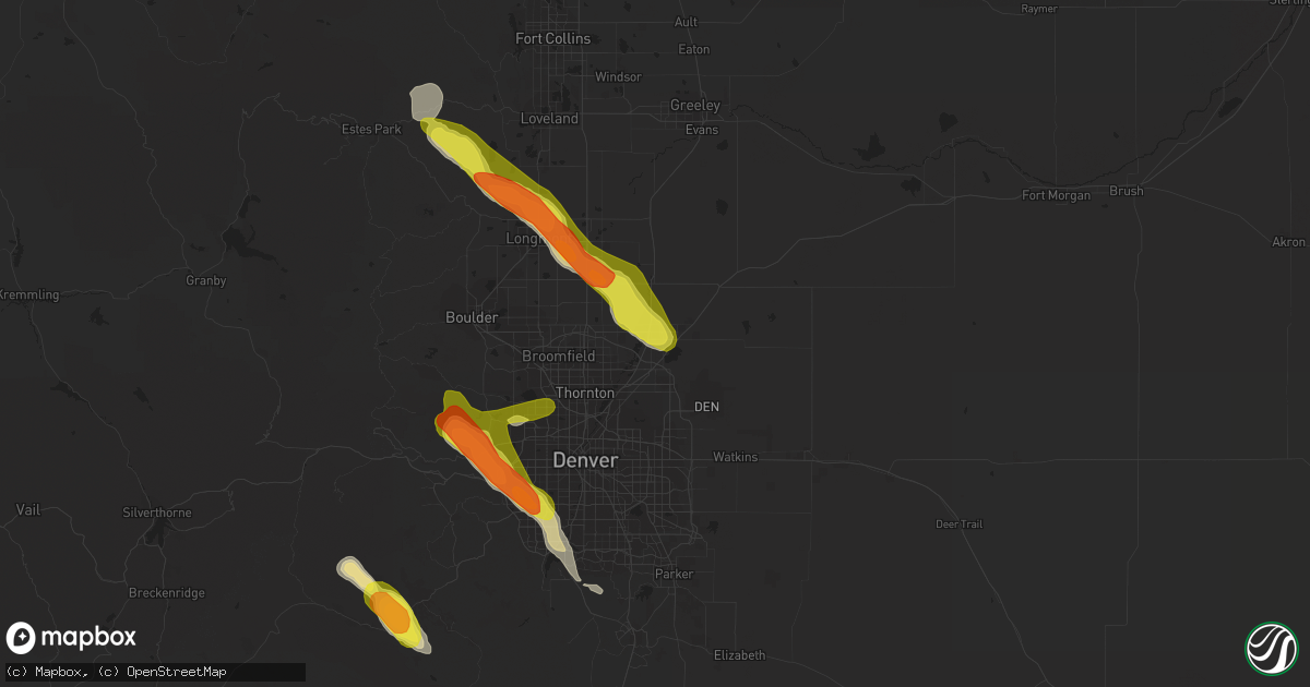 Hail map in Brighton, CO on August 14, 2018