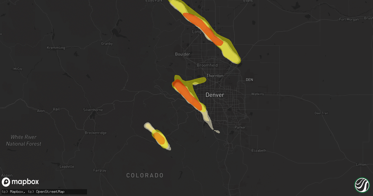 Hail map in Golden, CO on August 14, 2018